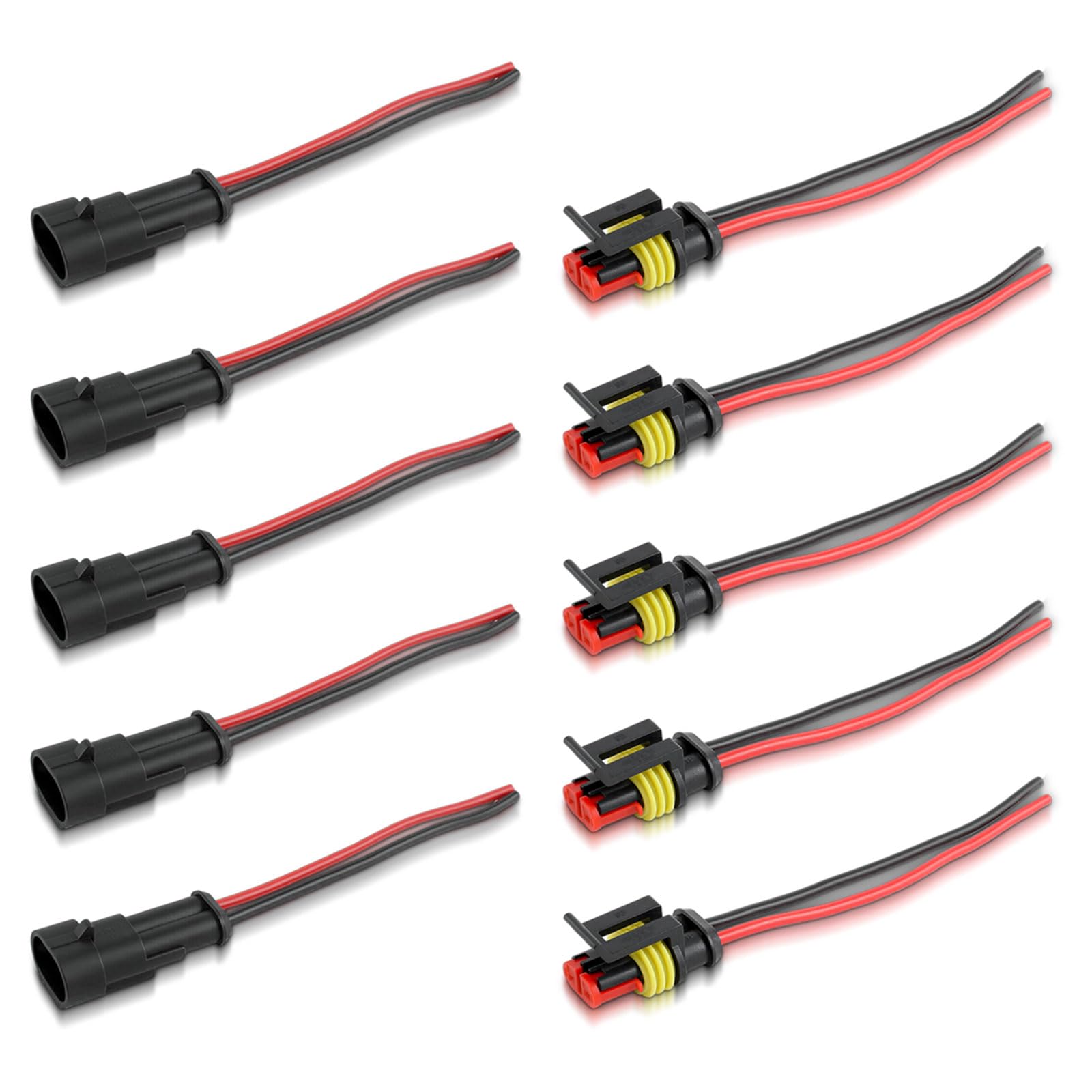 Amazon.com: MOTOALL 5 Kits 2 Pin Way 16 AWG Waterproof Connector